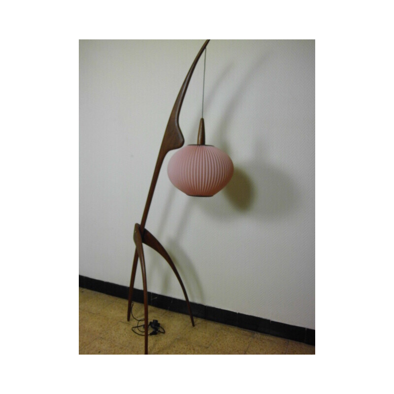 Vintage floor lamp by Maison Rispal Paris, 1950