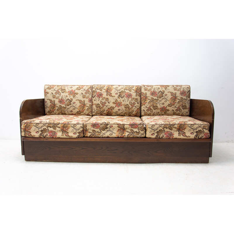 Mid century folding sofabed, Czechoslovakia 1950s