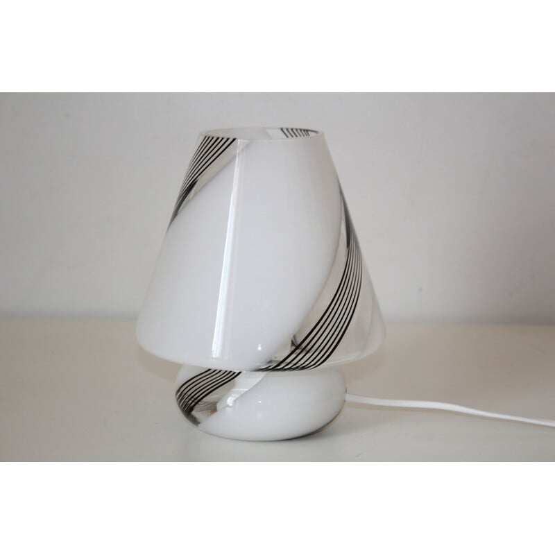 Lámpara de mesa vintage de cristal de Murano, años 60