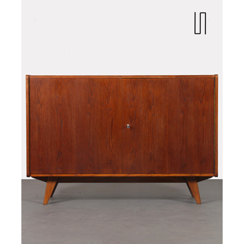 Vintage chest of drawers model U-450 in dark oakwood by Jiri Jiroutek, 1960