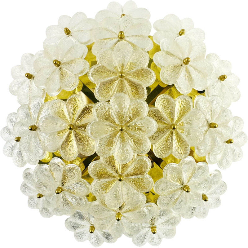 Mid-century Floral ceiling lamp in Murano glass by Ernst Palme, Germany 1970s
