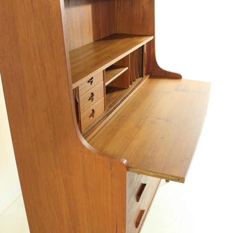 Set of 2 Danish Teak Book Shelves with Secretary by Johannes Sorth for Nexø Møbelfabrik - 1960s