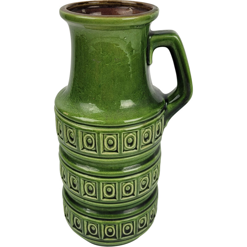 Vintage green glazing vase, Germany 1970s