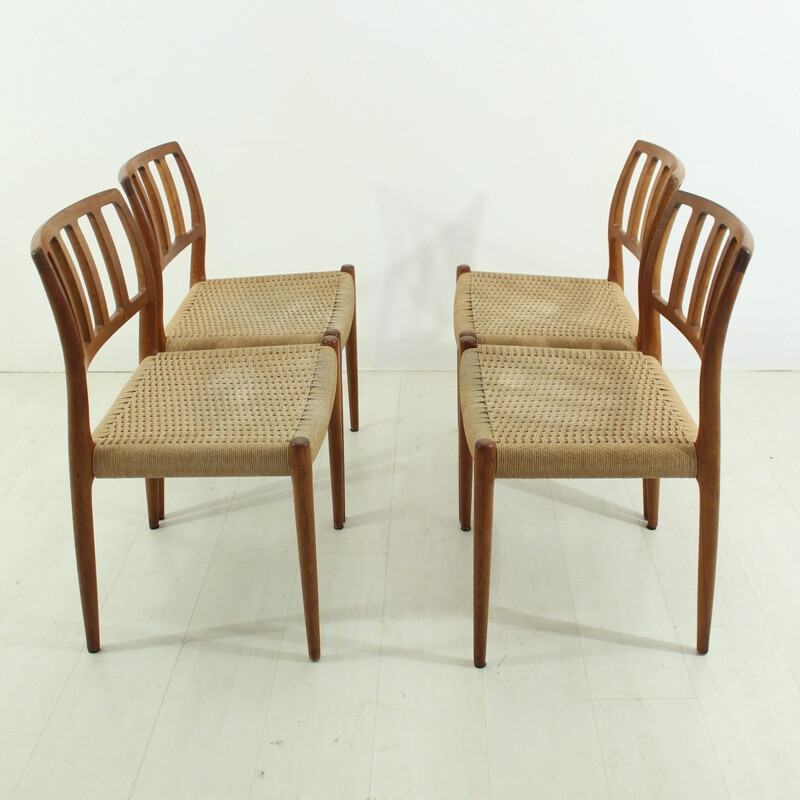 Set of 4 Model 83 Teak Dining Chairs by Nils O. Møller for J.L. Møllers - 1960s