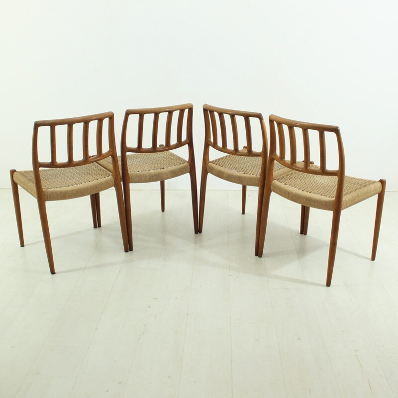 Set of 4 Model 83 Teak Dining Chairs by Nils O. Møller for J.L. Møllers - 1960s