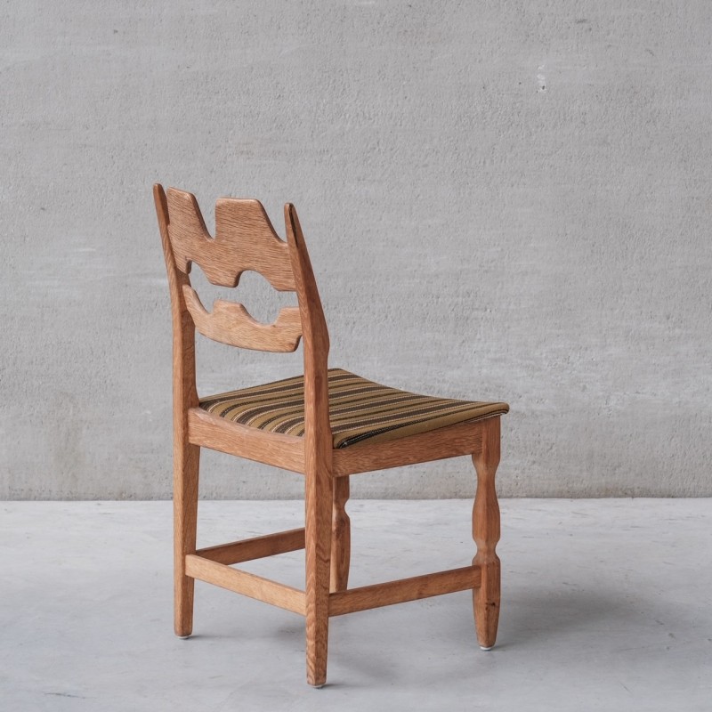 Conjunto de 6 cadeiras de jantar em madeira de carvalho dinamarquês vintage Razor, década de 1960