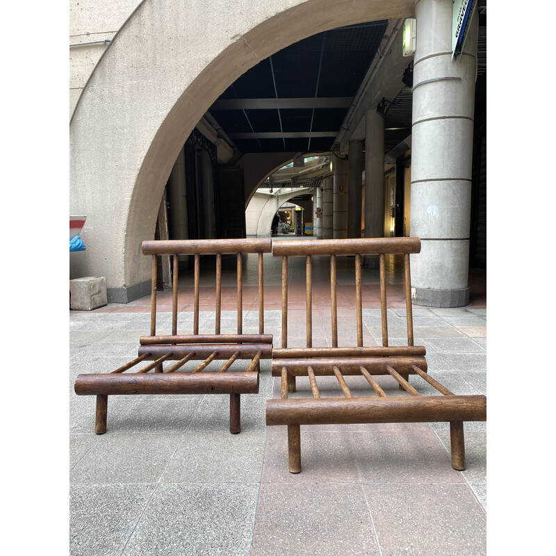 Paar vintage fauteuils Les Arcs 1600 van Charlotte Perriand voor het hotel La Cachette, 1960