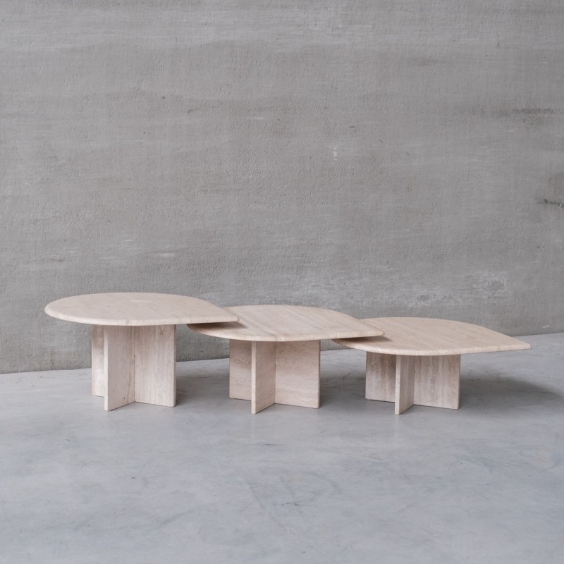 Mid-century travertine nesting tables, Germany 1970s