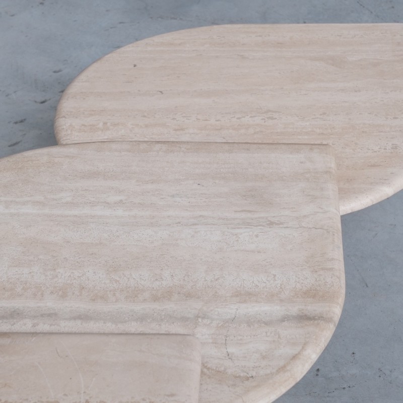 Mid-century travertine nesting tables, Germany 1970s