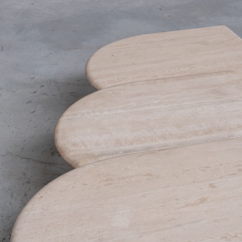 Mid-century travertine nesting tables, Germany 1970s