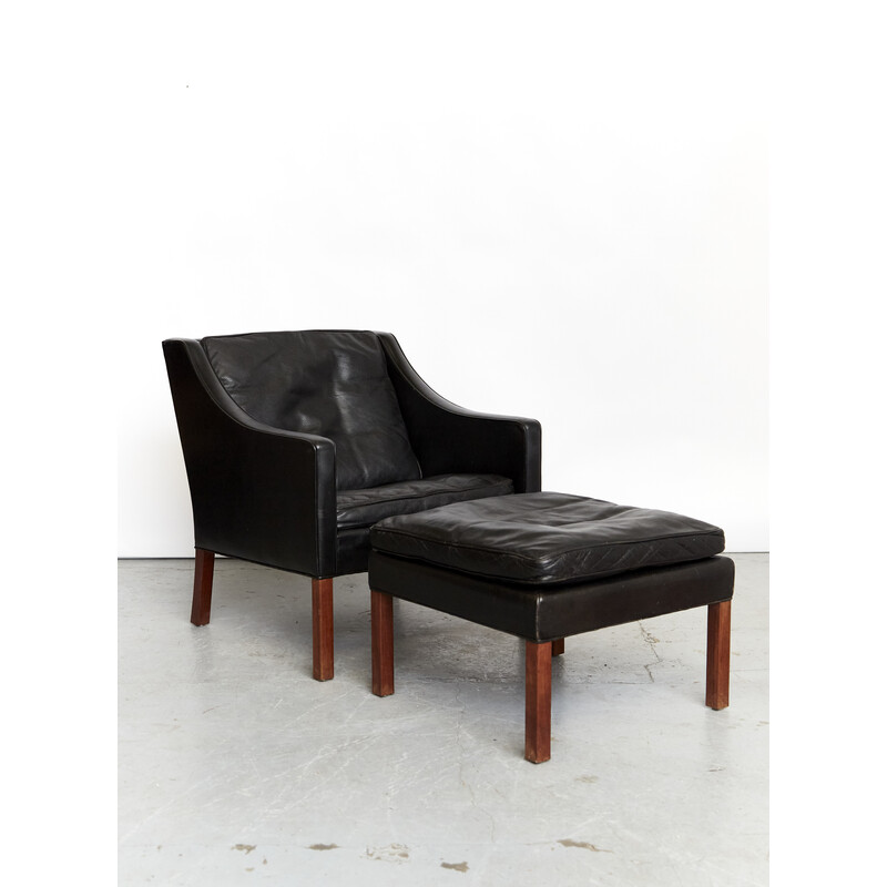 Fauteuil et ottomane vintage No. 2207 de Børge Mogensen pour Fredericia, 1960