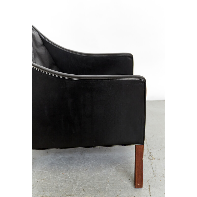 Vintage No. 2207 armchair and ottomane by Børge Mogensen for Fredericia, 1960s