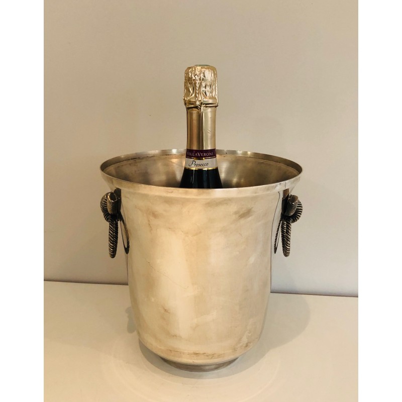 Vintage-Champagnerkühler aus versilbertem Metall, 1900