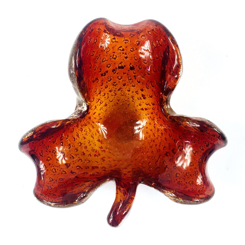 Mid-century clover leaf shaped Murano glass centerpiece by Barovier and Toso, Italy 1950s