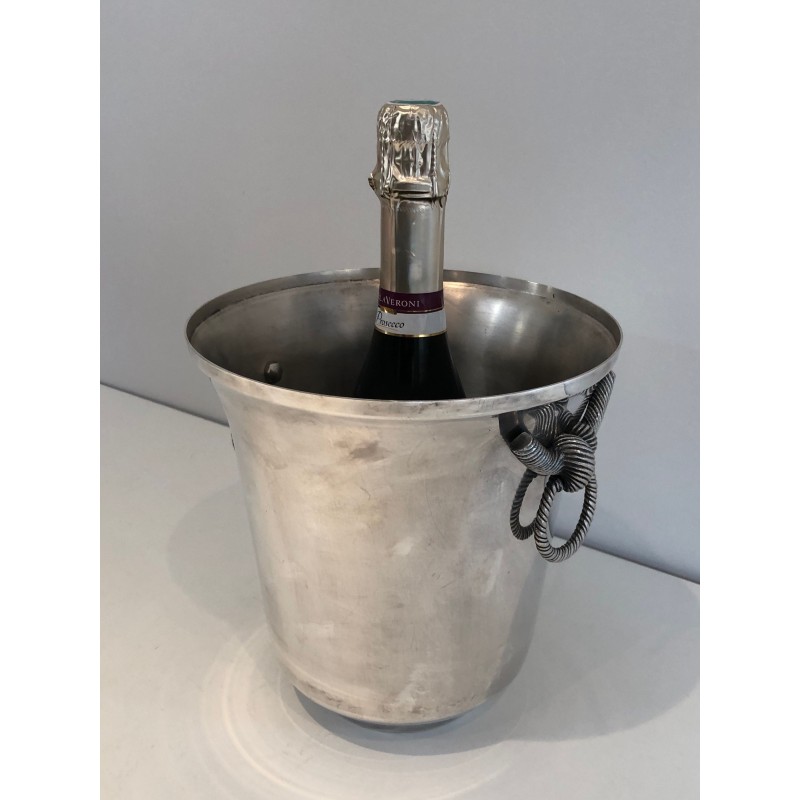 Seau à champagne vintage en métal argenté, 1900