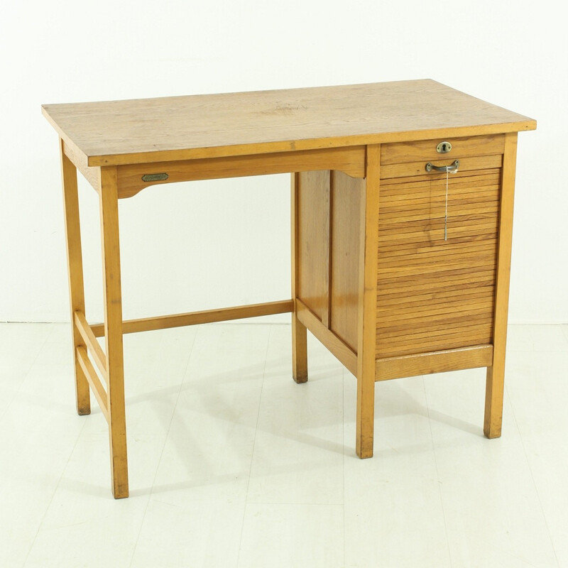 Mid-century desk with tambour door - 1950s