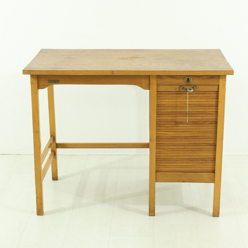 Mid-century desk with tambour door - 1950s