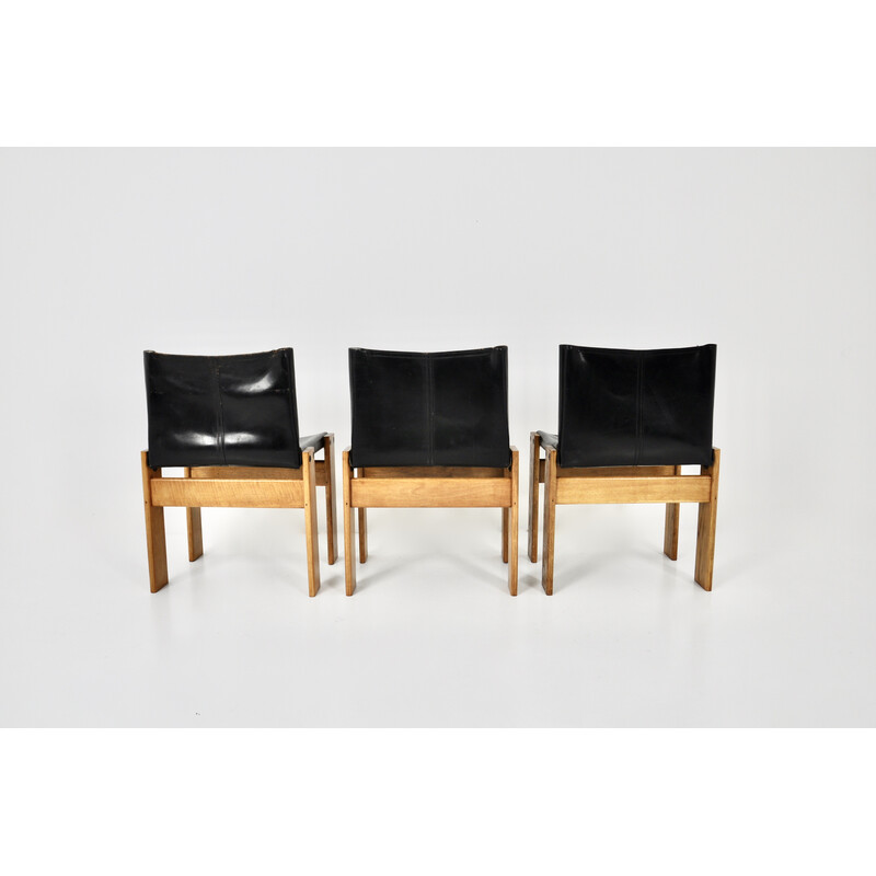 Set of 3 vintage Monk chairs by Afra and Tobia Scarpa for Molteni, 1970