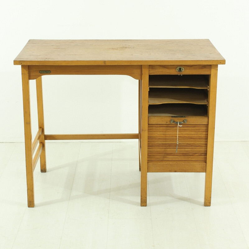 Mid-century desk with tambour door - 1950s