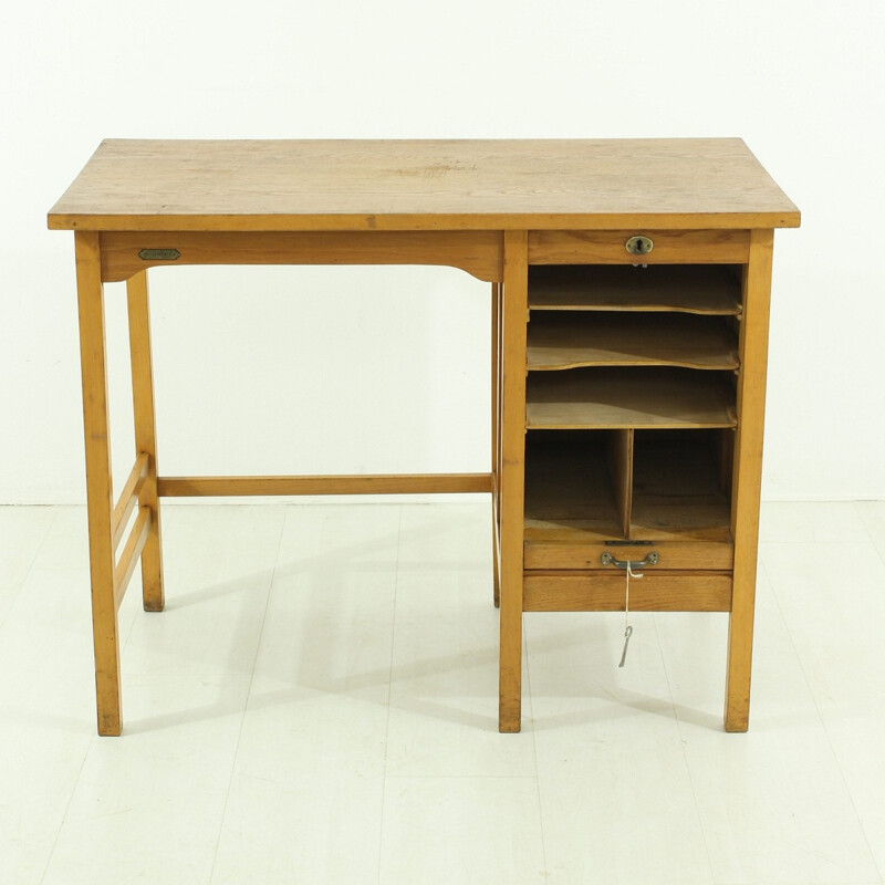 Mid-century desk with tambour door - 1950s