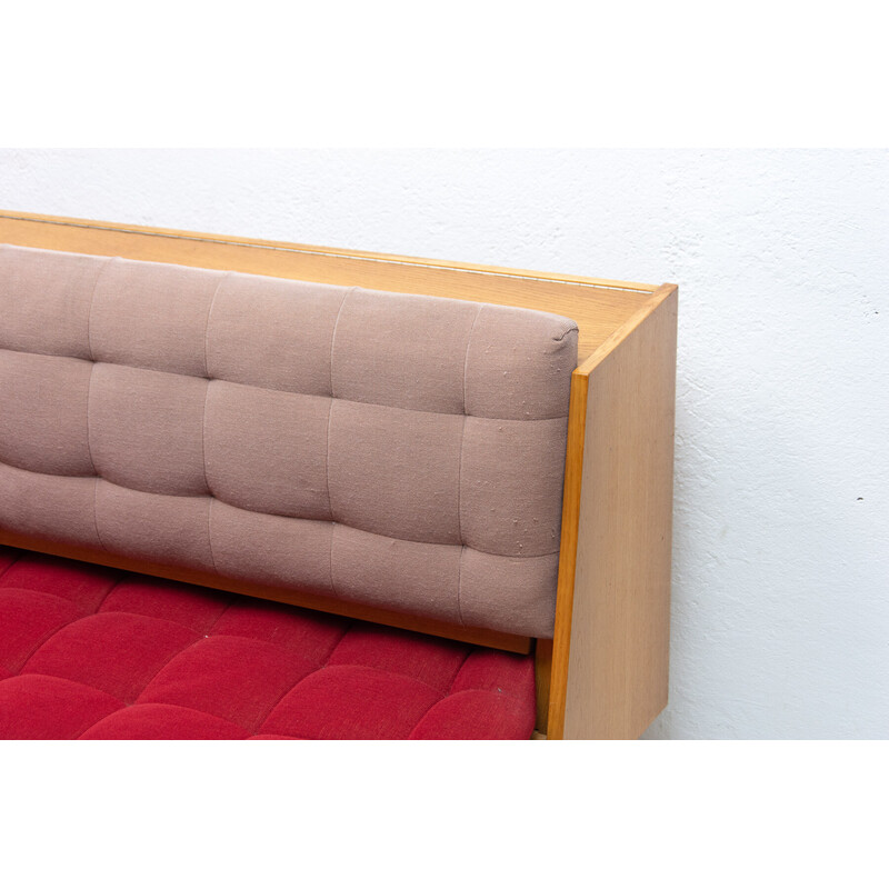 Vintage folding sofa bed in ash wood, Czechoslovakia 1960s