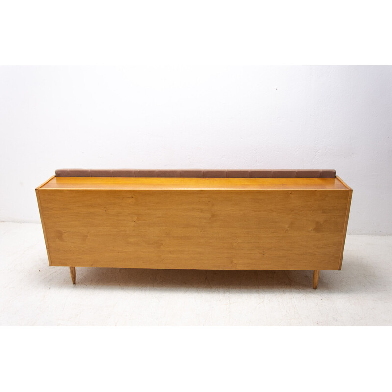 Vintage folding sofa bed in ash wood, Czechoslovakia 1960s