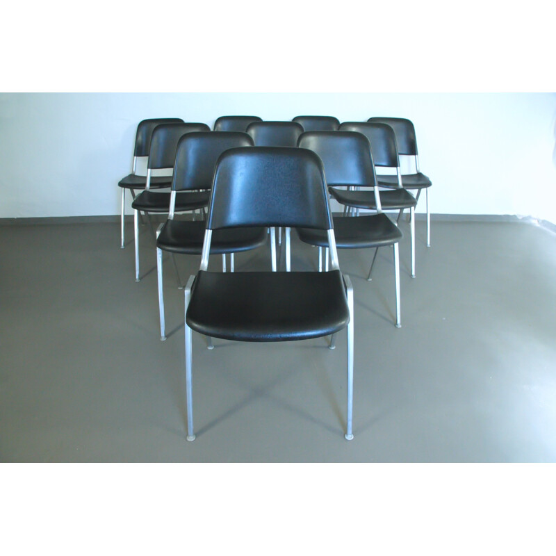 Set of 10 Stacking Chairs in Alloy from D. ALBINSON for Knoll Int. - 1960s