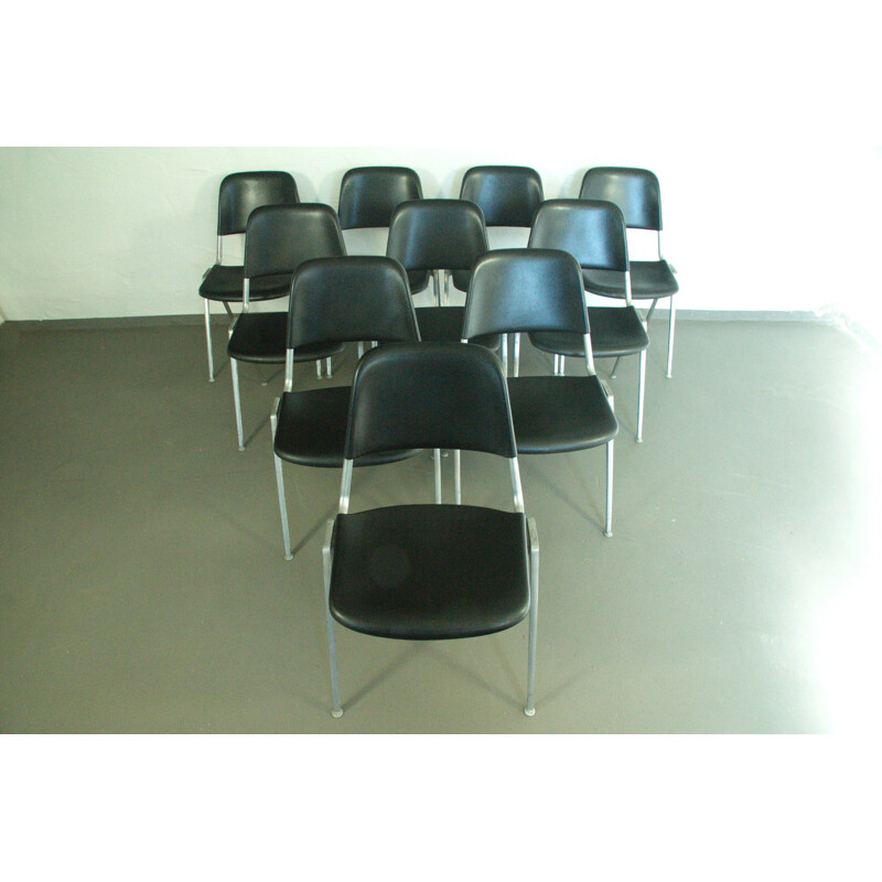 Set of 10 Stacking Chairs in Alloy from D. ALBINSON for Knoll Int. - 1960s