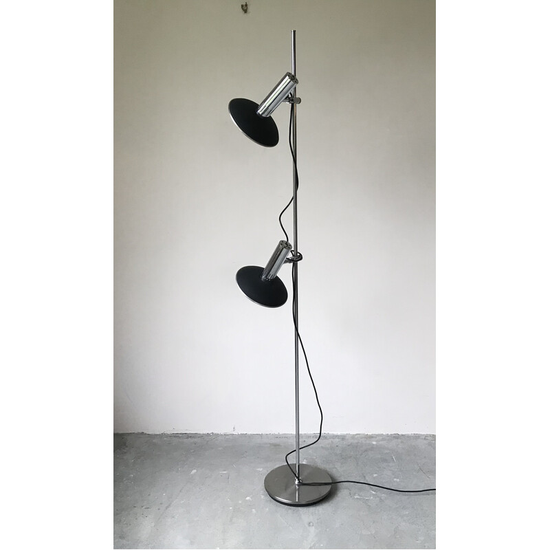 Lámpara de pie cromada vintage de Alain Richard para Disderot, 1960