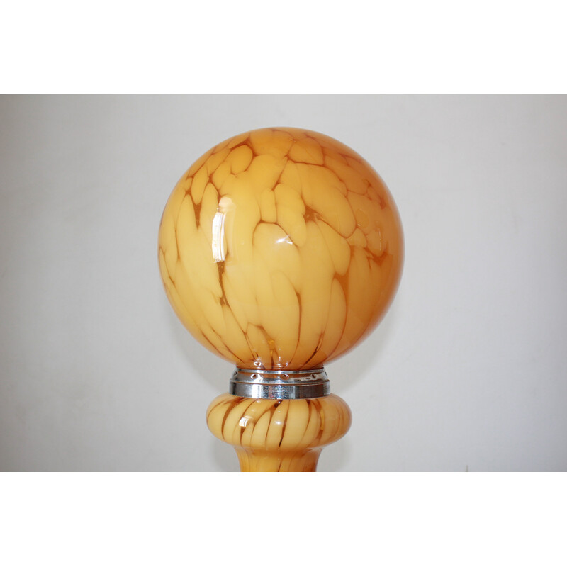 Vintage yellow Murano glass table lamp by Carlo Nason for Mazzega, 1960s