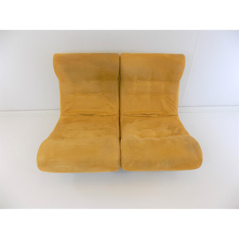 Paar vintage Alcantara fauteuils van Otto Zapf Sofalette, 1970