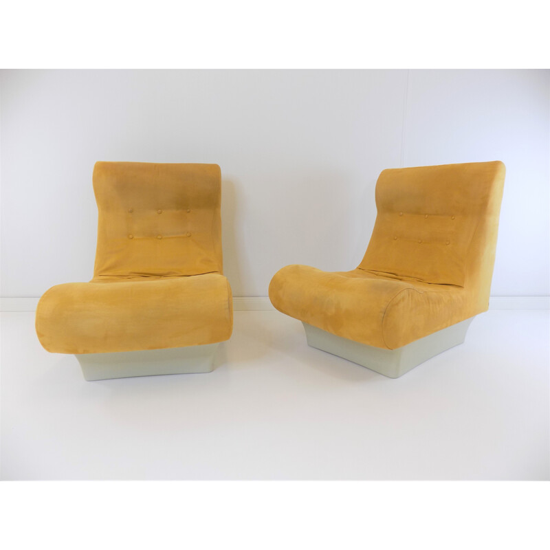 Paar vintage Alcantara fauteuils van Otto Zapf Sofalette, 1970