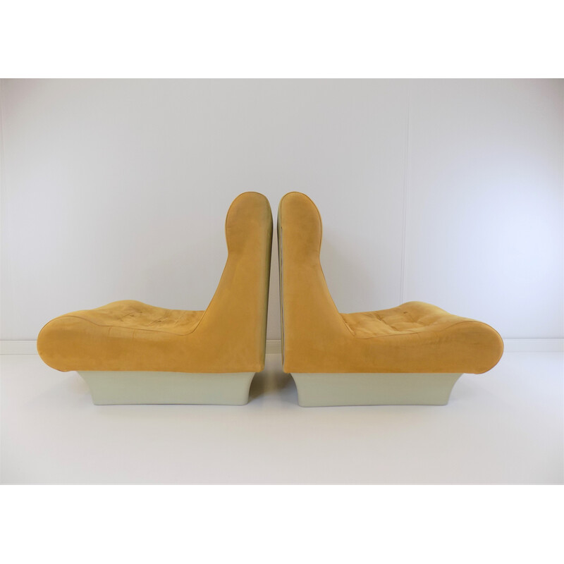 Pair of vintage Alcantara armchairs by Otto Zapf Sofalette, 1970s