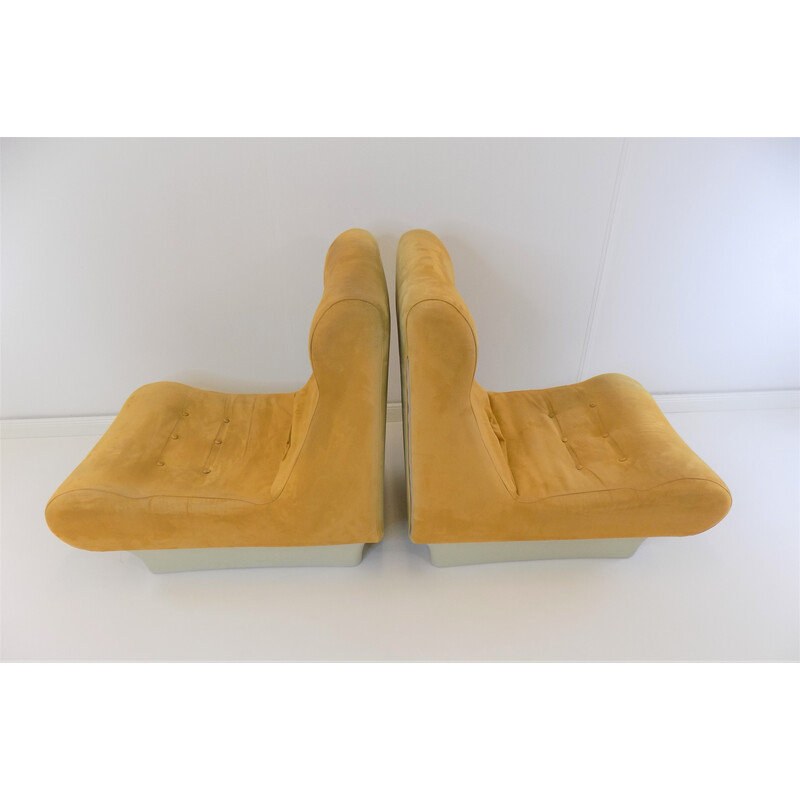 Paar vintage Alcantara fauteuils van Otto Zapf Sofalette, 1970