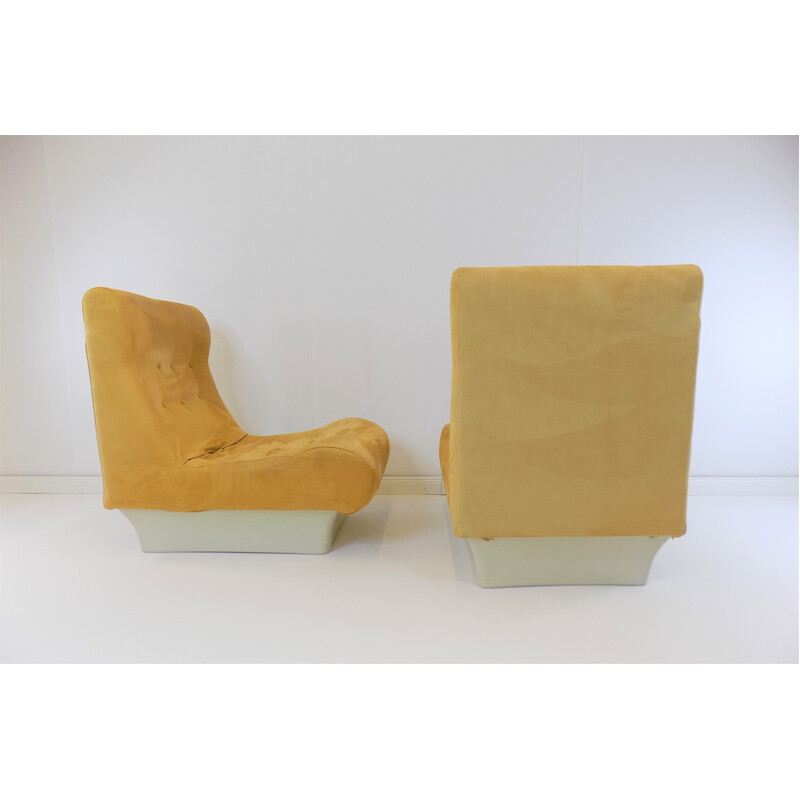 Pair of vintage Alcantara armchairs by Otto Zapf Sofalette, 1970s