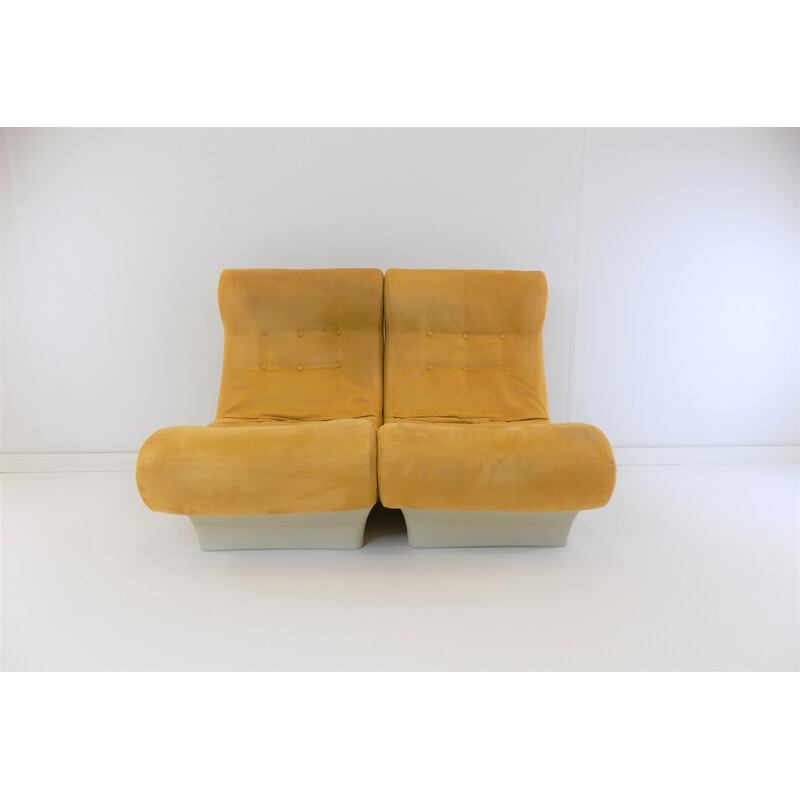 Paar vintage Alcantara fauteuils van Otto Zapf Sofalette, 1970