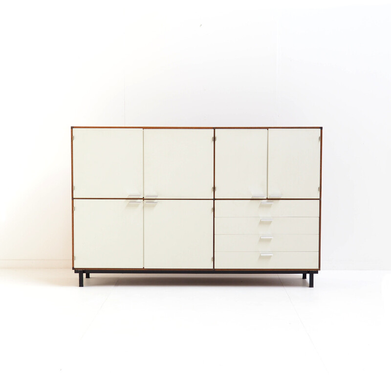 Credenza vintage a due livelli in wengé e bianco di Cees Braakman per Pastoe