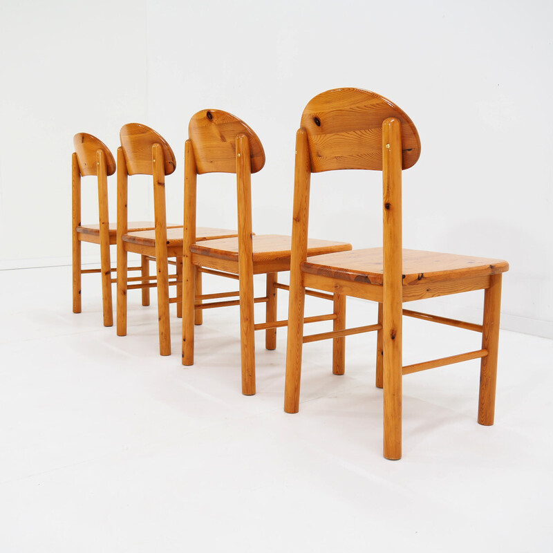 Set van 10 vintage "Rainer Daumiller" stoelen in massief grenenhout, jaren 1970