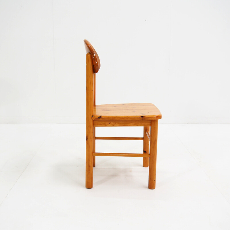Set of 10 vintage "Rainer Daumiller" chairs in solid pine wood, 1970s