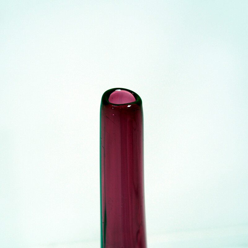 Vase vintage "Sommerso" en verre de Murano violet et bleu, Italie 1950-1960