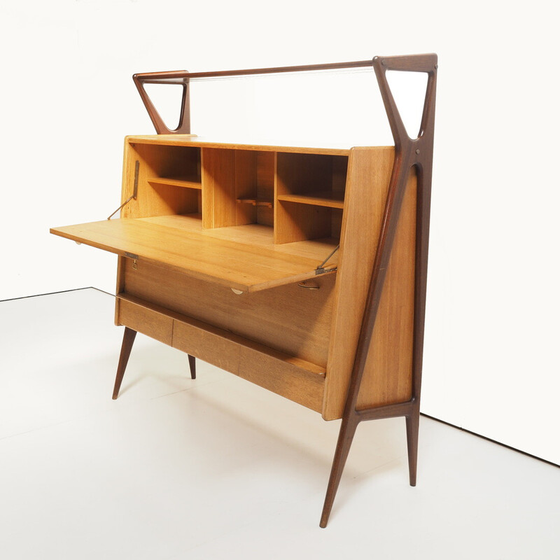 Mueble bar vintage de Louis Paolozzi para René Godfroid, años 50