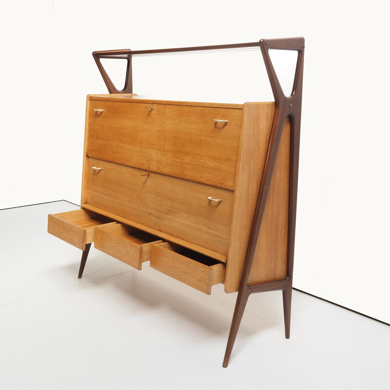 Vintage bar cabinet by Louis Paolozzi for René Godfroid, 1950s