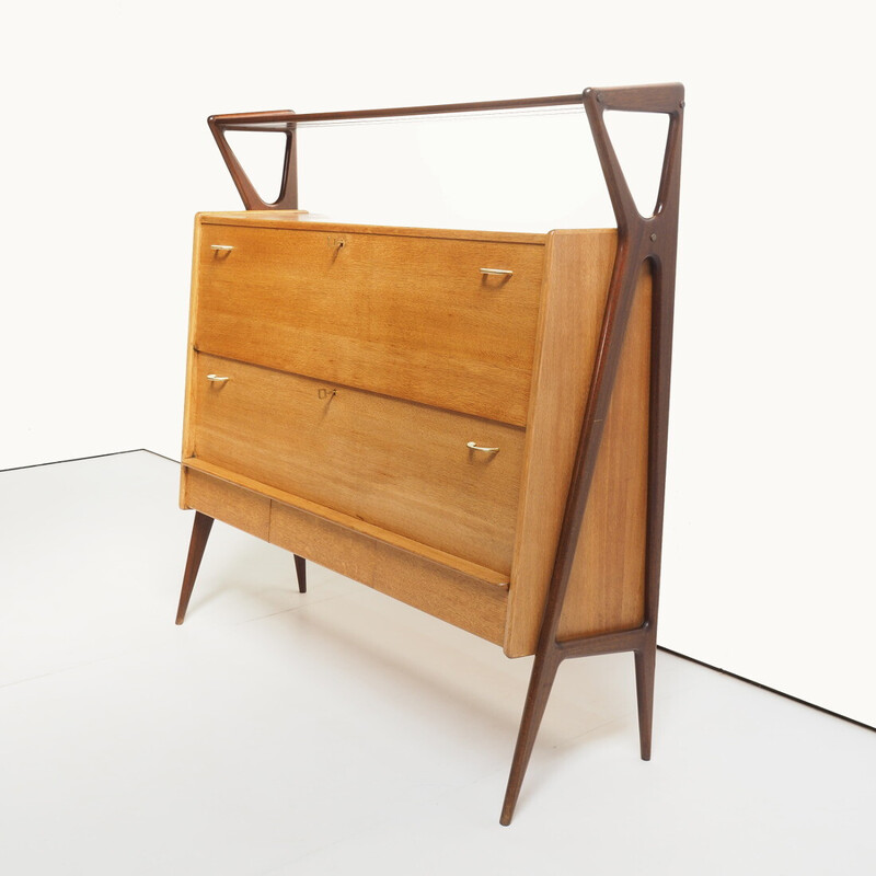 Vintage bar cabinet by Louis Paolozzi for René Godfroid, 1950s