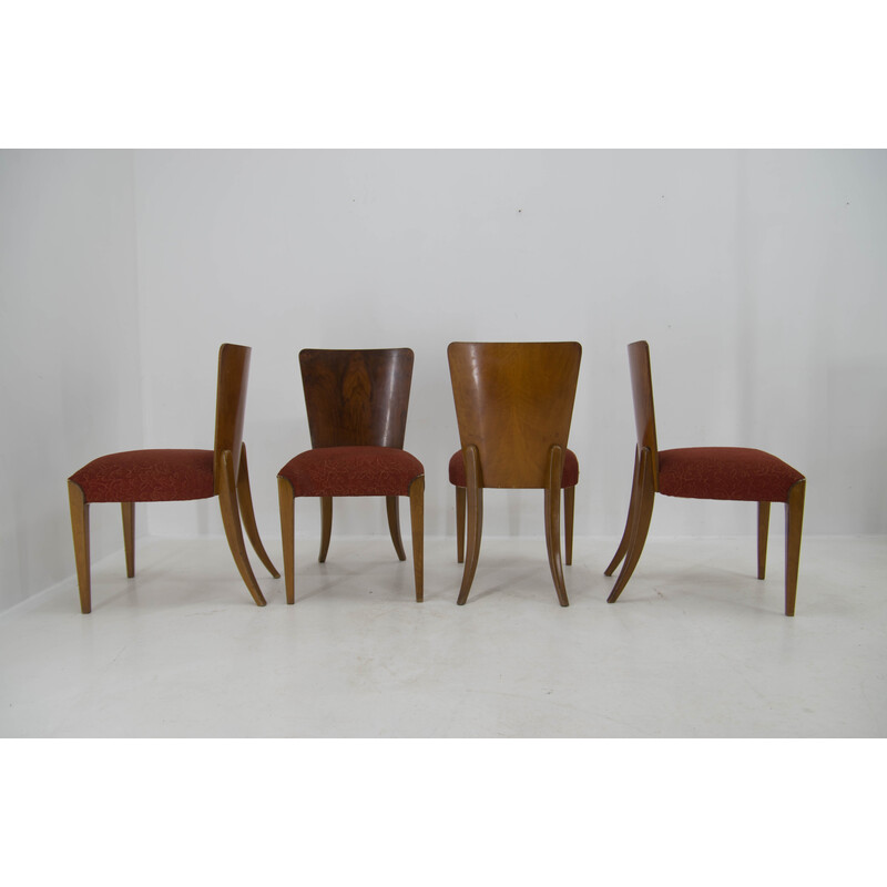 Set of 4 vintage Art Deco dining chairs H-214 by Jindrich Halabala for Up Závody, 1950s