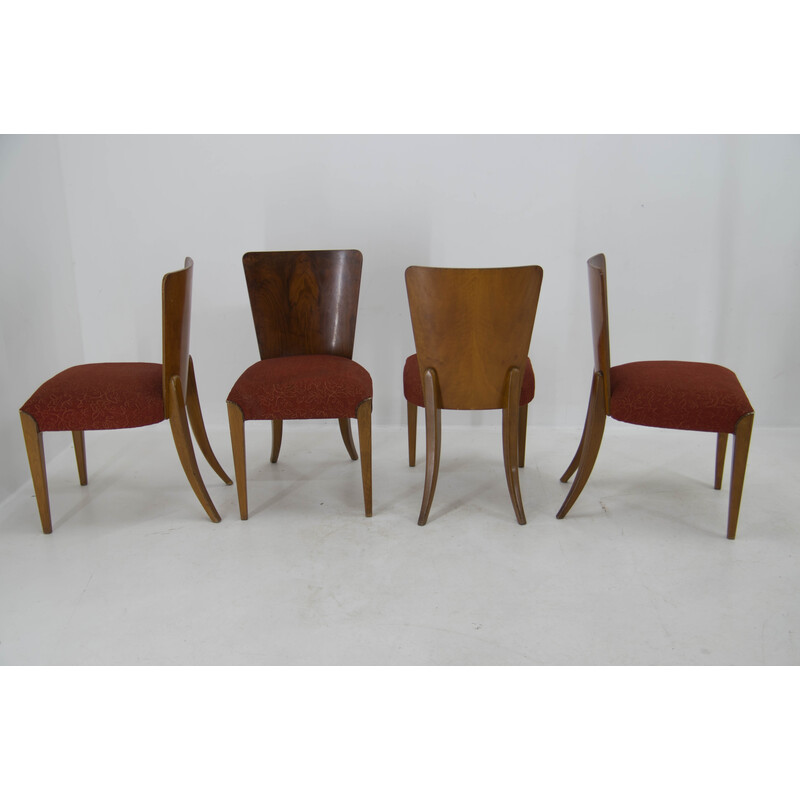 Set of 4 vintage Art Deco dining chairs H-214 by Jindrich Halabala for Up Závody, 1950s