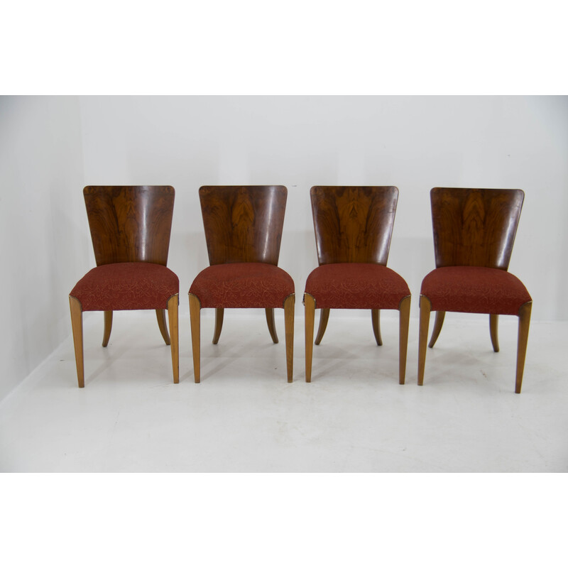Ensemble de 4 chaises Art Déco vintage H-214 par Jindrich Halabala pour Up Závody, 1950