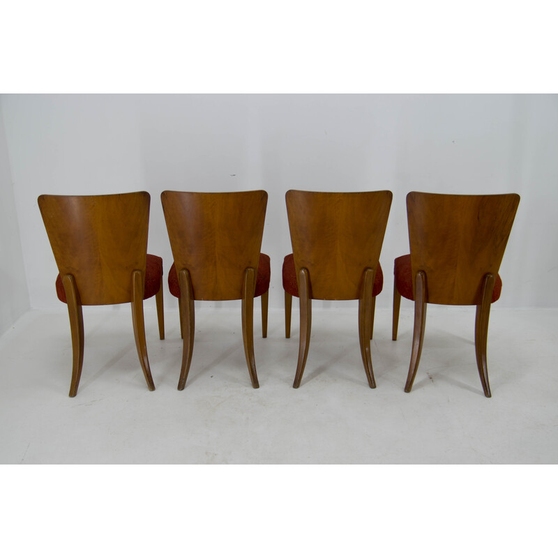 Set di 4 sedie da pranzo vintage Art Déco H-214 di Jindrich Halabala per Up Závody, 1950