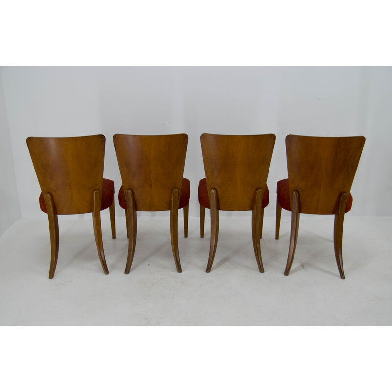 Set of 4 vintage Art Deco dining chairs H-214 by Jindrich Halabala for Up Závody, 1950s