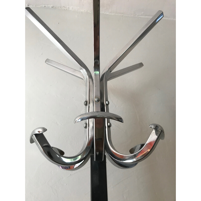 Vintage chrome parrot coat rack