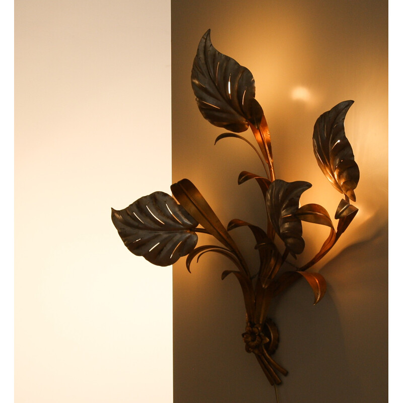 Large leaf wall light - 1970s